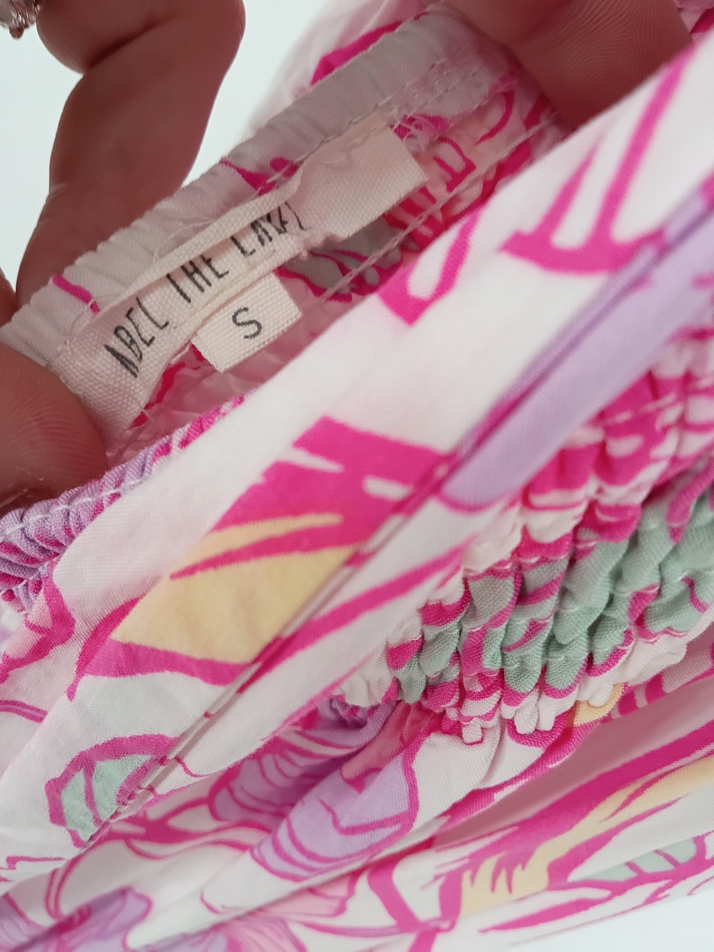 Abel The Label Sleeveless Pink Floral Halter Maxi Dress with Smocked Waistband - Picture 3 of 7
